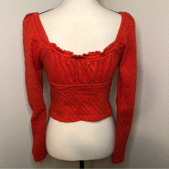 Free People Ladybug Red Long Sleeve Top Size Small - Picture 5 of 14